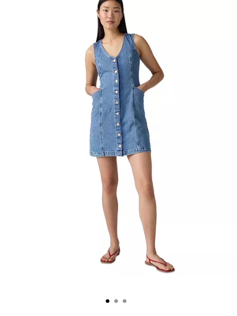 Levi’s Denim Button-Front Vest Dress